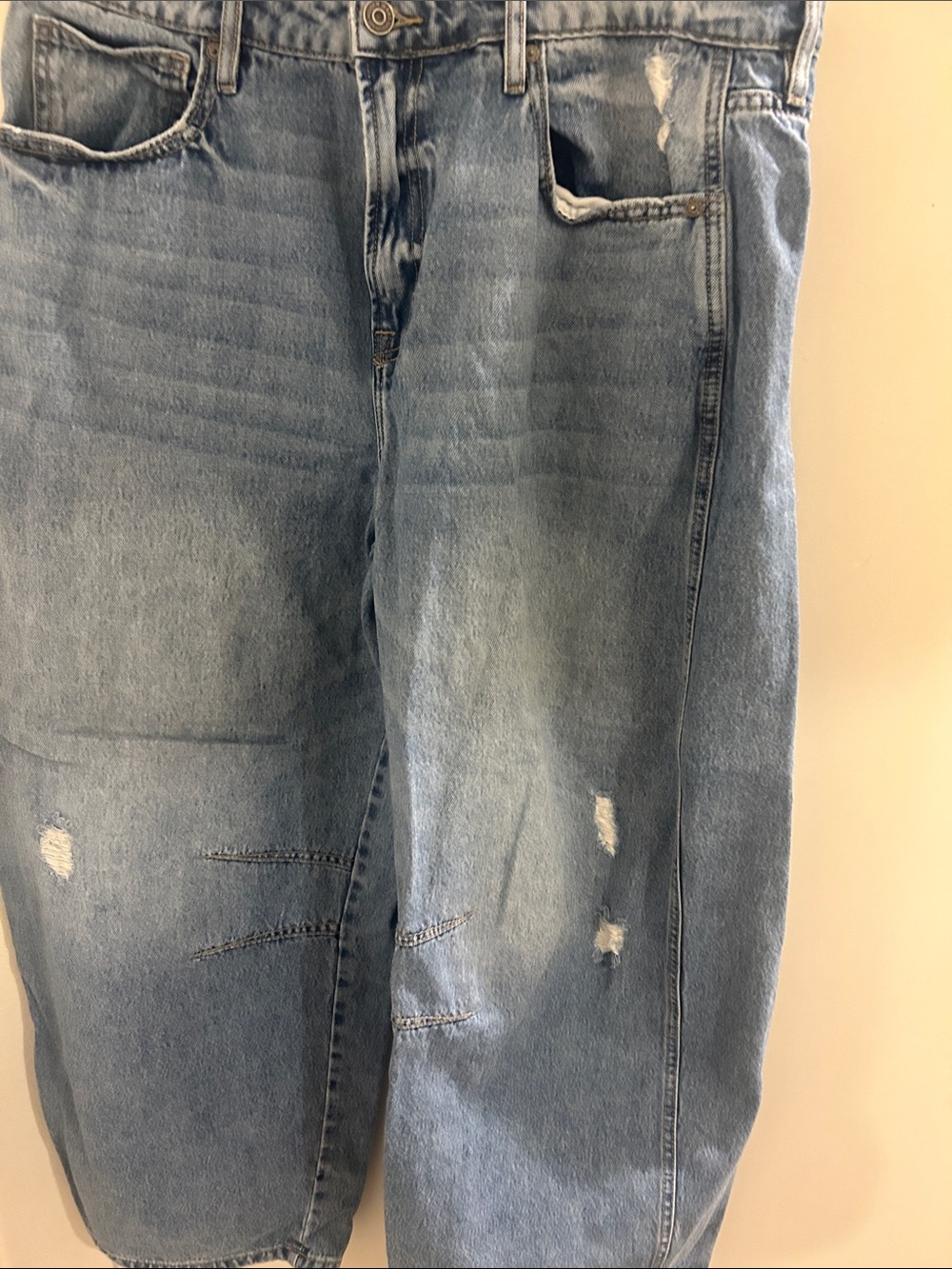 Light Blue Relaxed Women’s Jeans - Distressed Denim